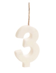 [5986] VELA ANIVERSÁRIO BRANCA Nº3